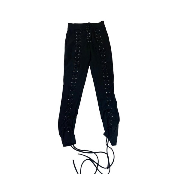 LPA By Revolve Pants 489 Women's Black Lace Up Pants - XS - Picture 1 of 14